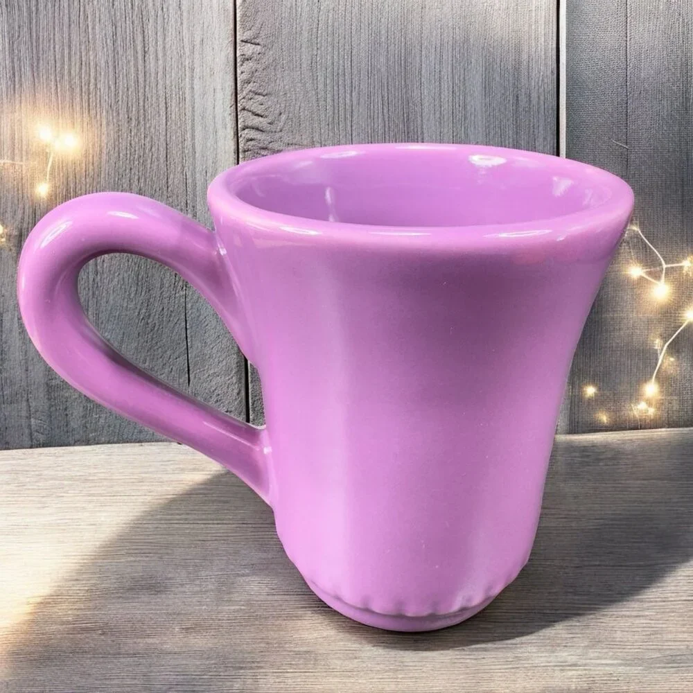Williams Sonoma Rustic HeartVisit Collection Coffee Mug Cup Beaded Bottom Purple